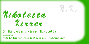 nikoletta kirrer business card